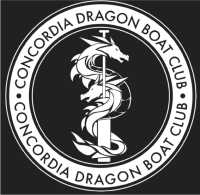 Dragon Boat association logo, dragon wrappe around a paddle