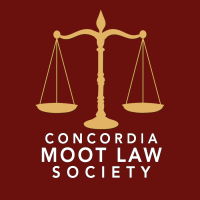 Concordia moot law society logo with balance of justice
